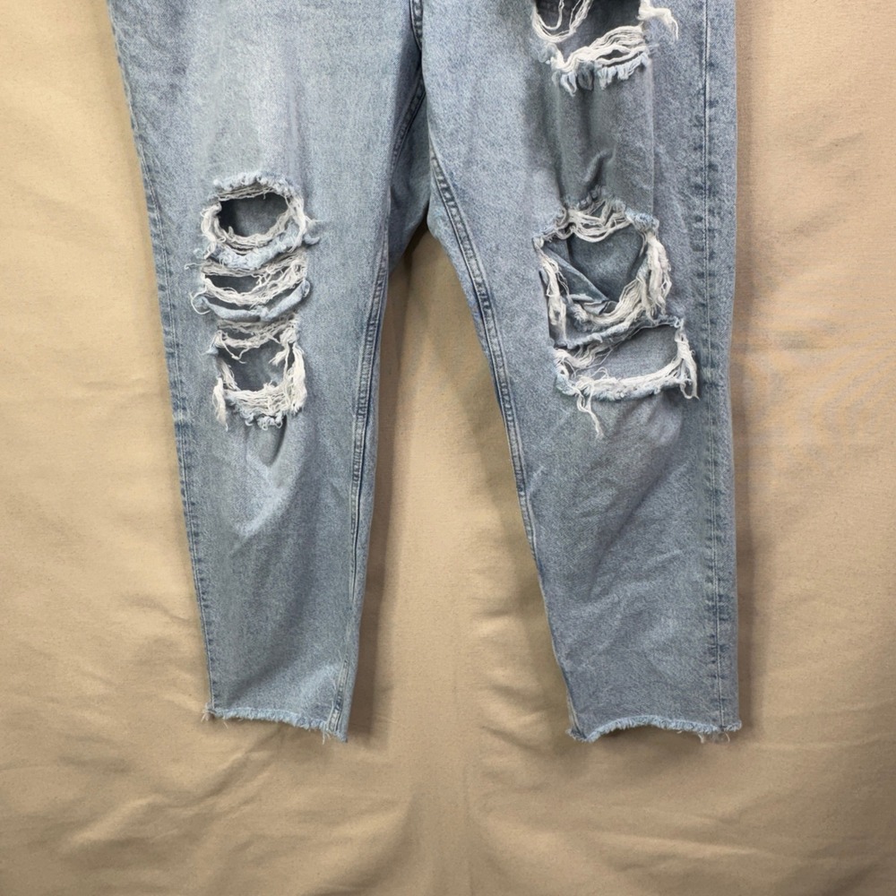 H&M &Denim Boyfriend Jeans 18 Light Wash Distressed‎ Grunge Streetwear 5856 - Picture 10 of 13